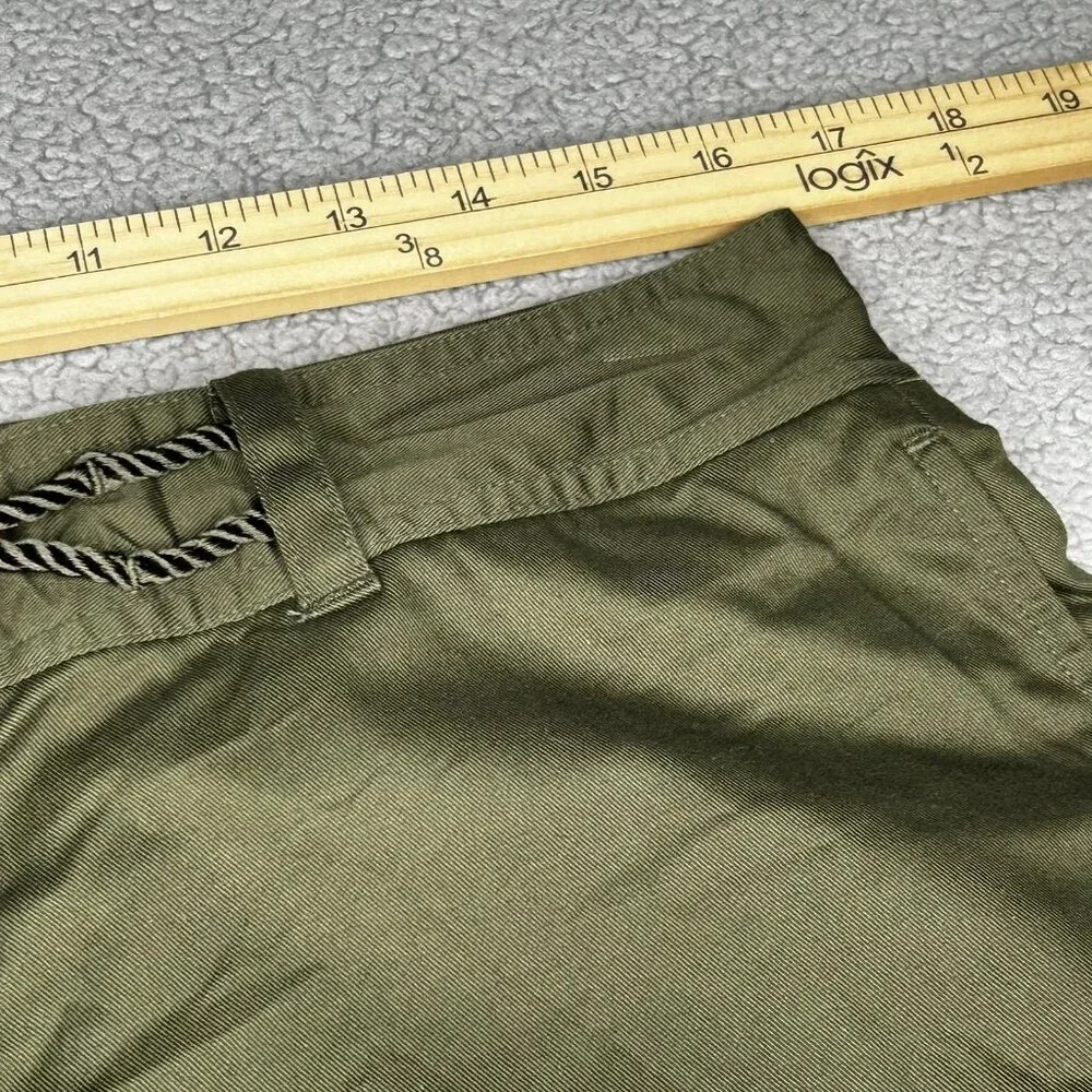Lauren Ralph Lauren Shorts Womens 10 Olive Green Chino Nautical Rope Belt